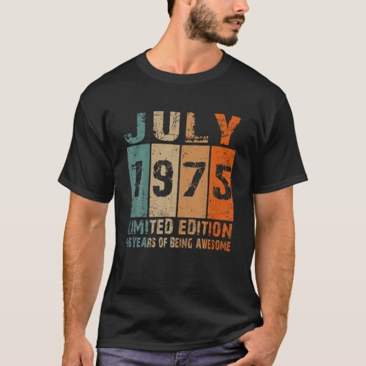 1975年7月限定版46th誕生日46年版 tシャツ (正面)