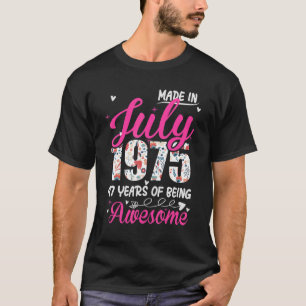 1975年7素晴らし月以来47誕生日フローラ Tシャツ