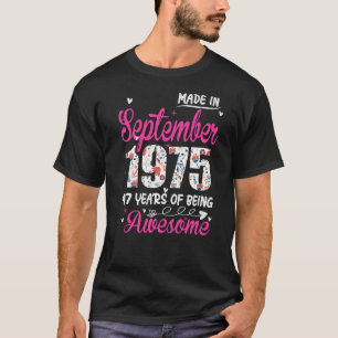 1975年9素晴らし月以来47誕生日フローラ Tシャツ