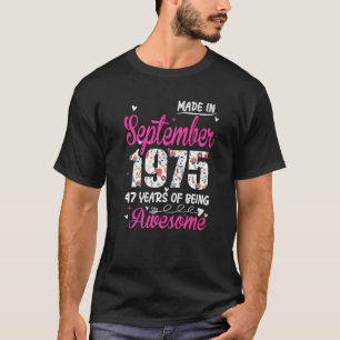 1975年9素晴らし月以来47誕生日フローラ Tシャツ