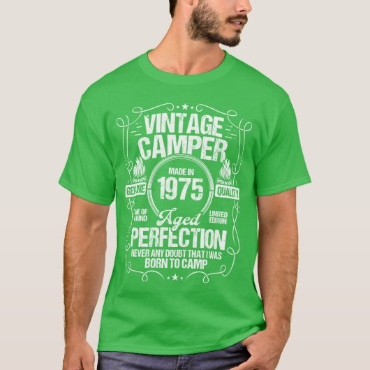 1975年 キャンパー 山 スカウト スカウティング キャンピング 1975 Tシャツ (正面)
