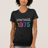 1975生まれ年のヴィンテージ数々の誕生日 Tシャツ (正面)