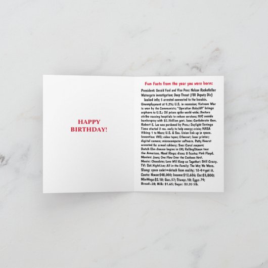 1975生まれ年の誕生日おもしろい事実 シーズンカード (内部)