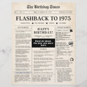 1975生まれ年の50歳の誕生日の模擬新聞 (正面)