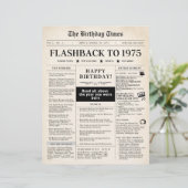 1975生まれ年の50歳の誕生日の模擬新聞 (スタンド正面)