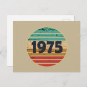 1975生まれ年ヴィンテージ50歳の誕生日ギフト シーズンポストカード (正面/裏面)