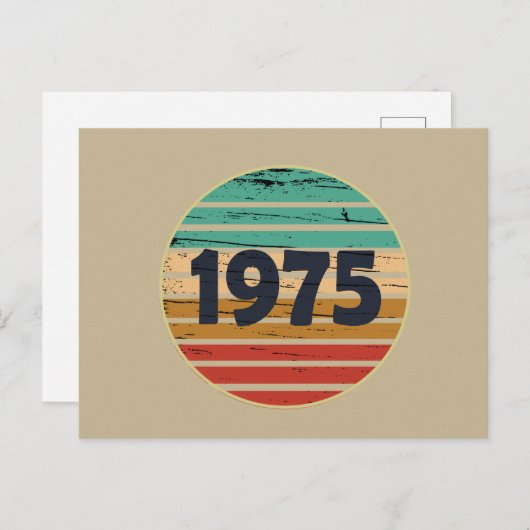 1975生まれ年ヴィンテージ50歳の誕生日ギフト シーズンポストカード (正面/裏面)