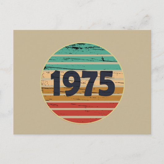 1975生まれ年ヴィンテージ50歳の誕生日ギフト シーズンポストカード (正面)