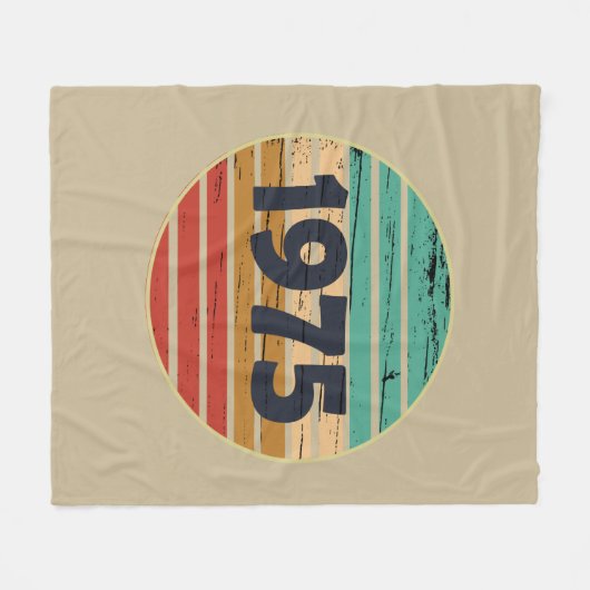 1975生まれ年ヴィンテージ50歳の誕生日ギフト フリースブランケット (正面(横))