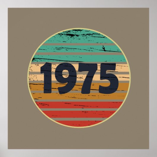 1975生まれ年ヴィンテージ50歳の誕生日ギフト ポスター (正面)
