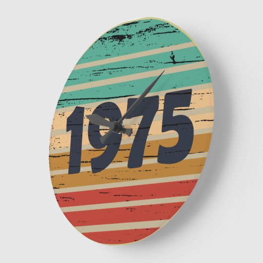 1975生まれ年ヴィンテージ50歳の誕生日ギフト ラージ壁時計 (傾斜)
