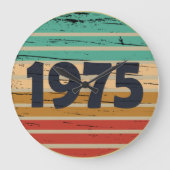 1975生まれ年ヴィンテージ50歳の誕生日ギフト ラージ壁時計 (正面)
