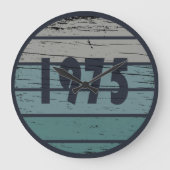 1975生まれ年ヴィンテージ50歳の誕生日ギフト ラージ壁時計 (正面)