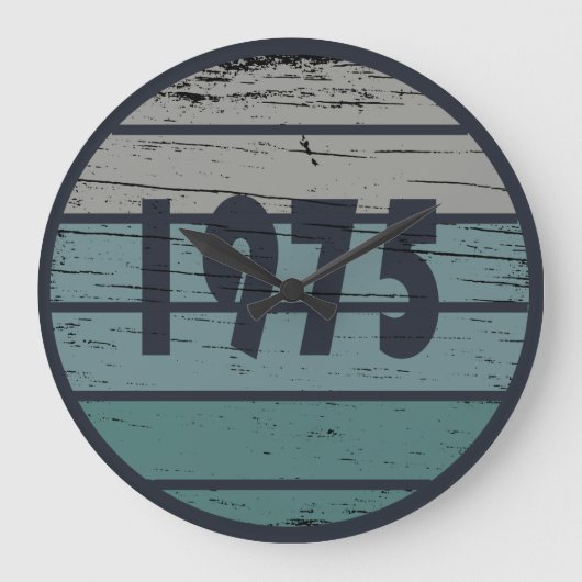 1975生まれ年ヴィンテージ50歳の誕生日ギフト ラージ壁時計 (正面)