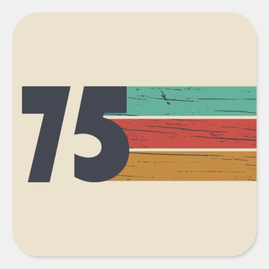 1975生まれ年ヴィンテージ50歳の誕生日パーティー スクエアシール (正面)