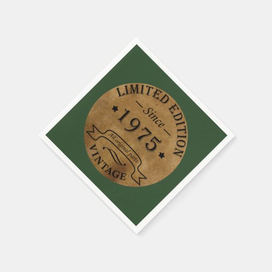 1975生まれ年ヴィンテージ50歳の誕生日パーティー スタンダードカクテルナプキン (角)