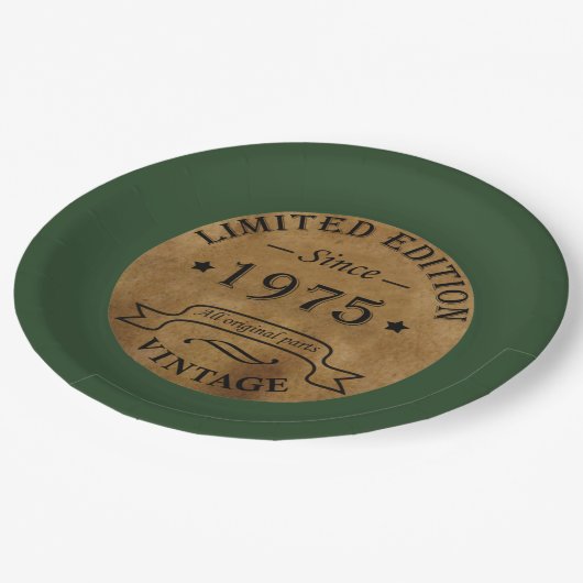 1975生まれ年ヴィンテージ50歳の誕生日パーティー ペーパープレート (アングル)