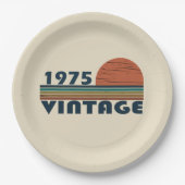1975生まれ年ヴィンテージ50歳の誕生日パーティー ペーパープレート (正面)