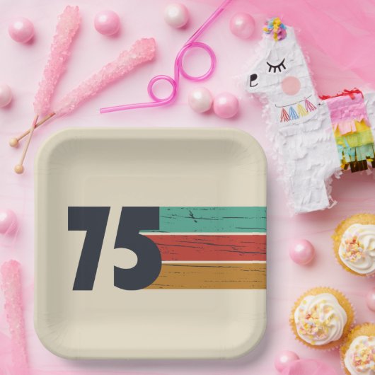 1975生まれ年ヴィンテージ50歳の誕生日パーティー ペーパープレート (パーティー)