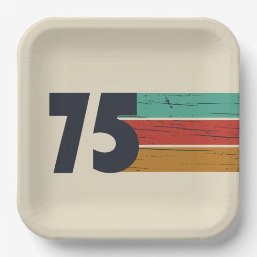 1975生まれ年ヴィンテージ50歳の誕生日パーティー ペーパープレート (正面)