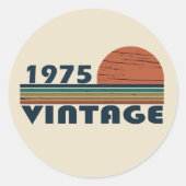 1975生まれ年ヴィンテージ50歳の誕生日パーティー ラウンドシール (正面)