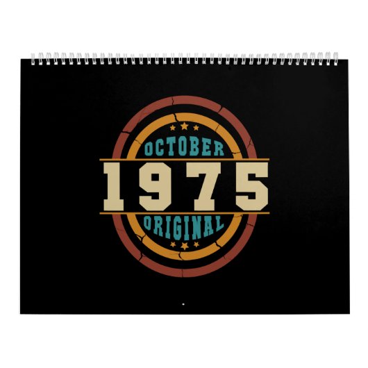 1975生まれ年10月元レトロ カレンダー (カバー)