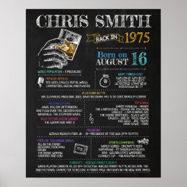 1975生まれ年45歳の誕生日パーティーに向けて男性のサイン ポスター
