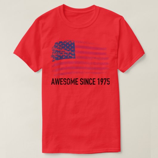 1975生まれ年47歳1975年47歳の誕生 Tシャツ (デザイン正面)