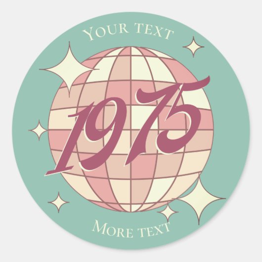 1975生まれ年50周年のヴィンテージ ラウンドシール (正面)