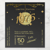 1975生まれ年50th birthday partyワイエレガントンラベル ワインラベル (シングルラベル)