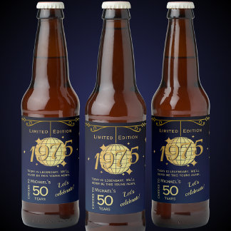 1975生まれ年50th birthday party beer Label Set ビールラベル