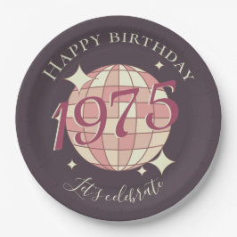 1975生まれ年50th birthday party decor紙プレート ペーパープレート