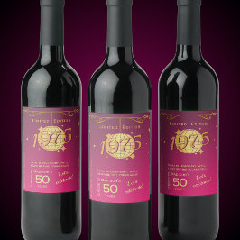 1975生まれ年50th birthday party wine label ワインラベル