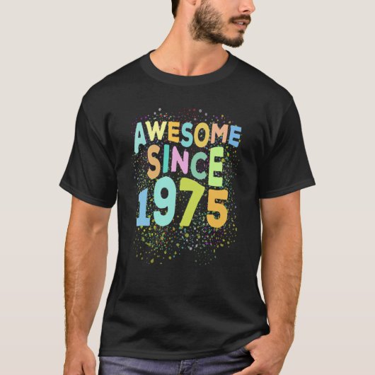 1975素晴らし年レトロ47歳47歳から Tシャツ (正面)