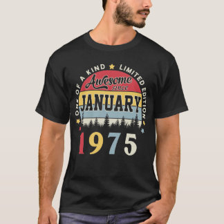 1975素晴らし年1月以来ヴィンテージレトロ誕生日 Tシャツ