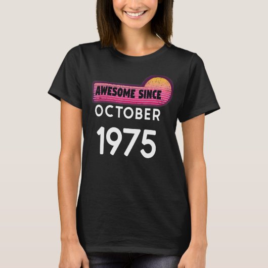 1975素晴らし年10月誕生日1975年10月V Tシャツ (正面)