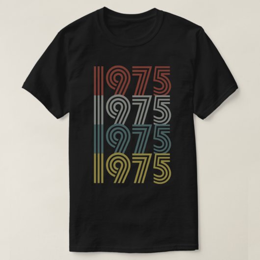 1975誕生年レトロスタイル Tシャツ (デザイン正面)