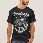 1975誕生日プレゼントのオートバイのバイクT以来のヴィンテージ Tシャツ (正面)