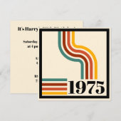 1975 レトロ ストライプ ヴィンテージ ポスター 招待状 (正面/裏面)