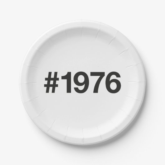 1976ハッシュタグ49年誕生日記念日 ペーパープレート (正面)