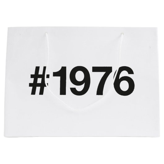 1976ハッシュタグ49年誕生日記念日 ラージペーパーバッグ (正面)