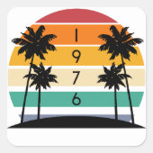 1976レトロストライプサンセットヴィンテージ スクエアシール (正面)