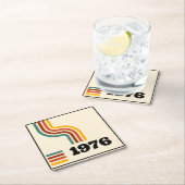 1976レトロヴィンテージポスター誕生日または懇親会 スクエアペーパーコースター (インサイチュ)