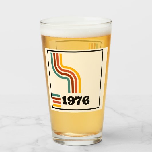 1976レトロヴィンテージポスター誕生日または懇親会 タンブラーグラス (ドリンク裏面)