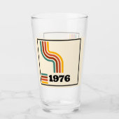 1976レトロヴィンテージポスター誕生日または懇親会 タンブラーグラス (正面)
