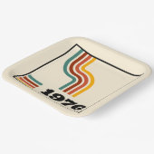 1976レトロヴィンテージポスター誕生日または懇親会 ペーパープレート (傾斜あり)