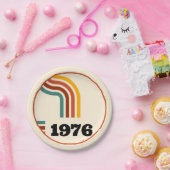 1976レトロヴィンテージポスター誕生日または懇親会 ペーパープレート (パーティー)