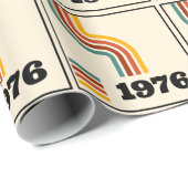 1976レトロヴィンテージポスター誕生日または懇親会 ラッピングペーパー (ロールコーナー)