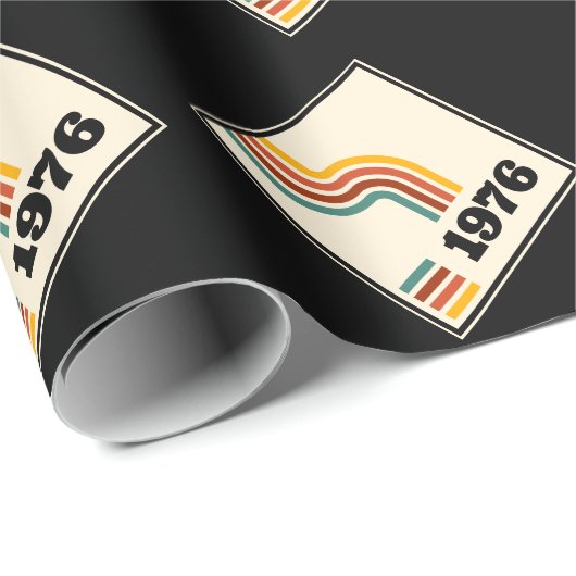 1976レトロヴィンテージポスター誕生日または懇親会 ラッピングペーパー (ロールコーナー)