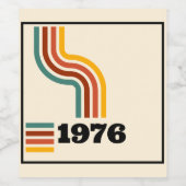 1976レトロヴィンテージポスター誕生日または懇親会 ワインラベル (シングルラベル)